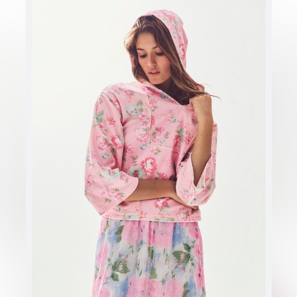 LoveShackFancy peaches baja hoodie pink azaleas size small - Picture 2 of 8